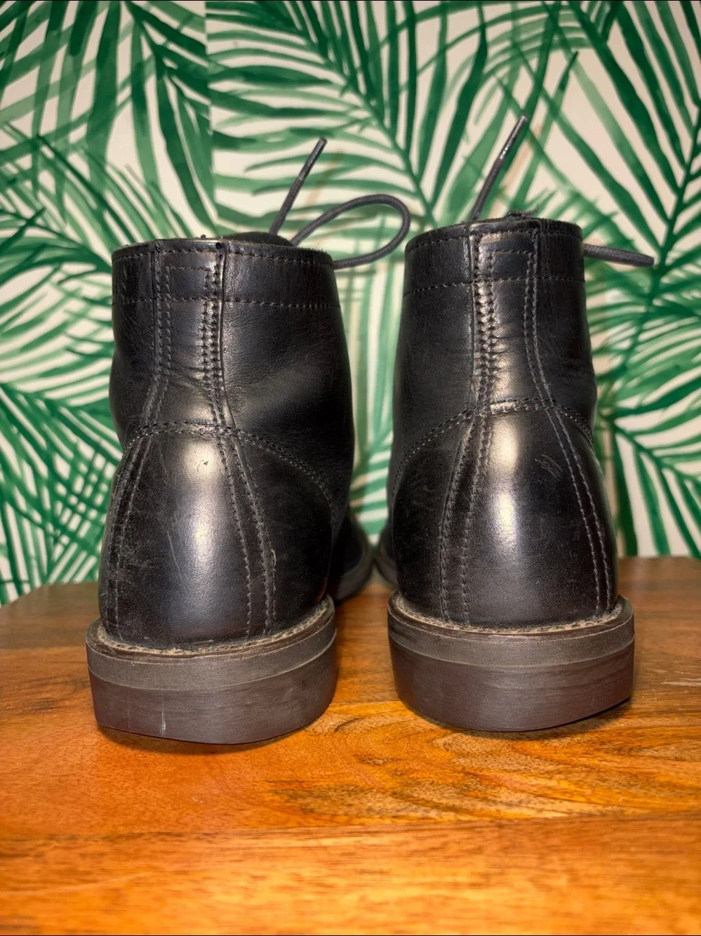 Wolverine Kilometer Black Leather Boots Mens 9.5 M